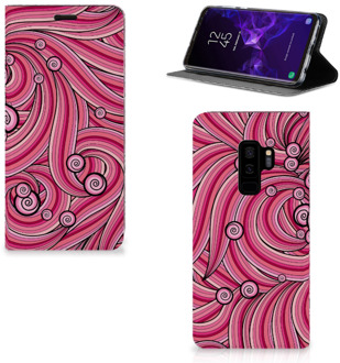 B2Ctelecom Samsung Galaxy S9 Plus Uniek Standcase Hoesje Swirl Pink