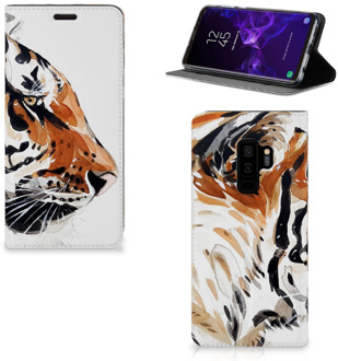 B2Ctelecom Samsung Galaxy S9 Plus Uniek Standcase Hoesje Watercolor Tiger