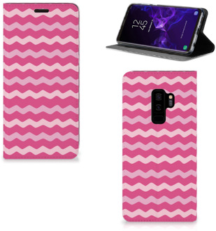 B2Ctelecom Samsung Galaxy S9 Plus Uniek Standcase Hoesje Waves Pink