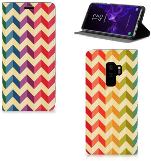 B2Ctelecom Samsung Galaxy S9 Plus Uniek Standcase Hoesje Zigzag Color