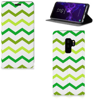 B2Ctelecom Samsung Galaxy S9 Plus Uniek Standcase Hoesje Zigzag Groen