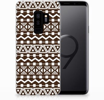 B2Ctelecom Samsung Galaxy S9 Plus Uniek TPU Hoesje Aztec Brown