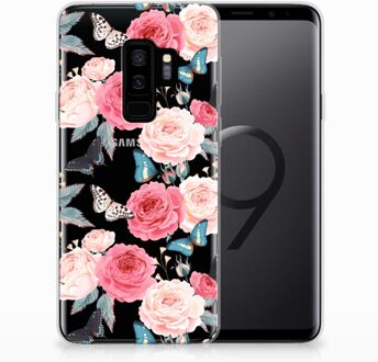 B2Ctelecom Samsung Galaxy S9 Plus Uniek TPU Hoesje Butterfly Roses