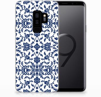 B2Ctelecom Samsung Galaxy S9 Plus Uniek TPU Hoesje Flower Blue