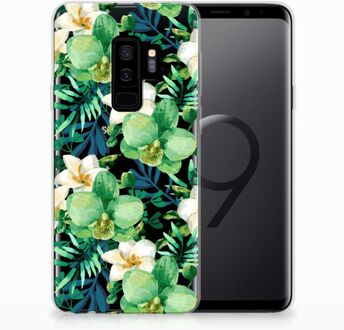 B2Ctelecom Samsung Galaxy S9 Plus Uniek TPU Hoesje Orchidee Groen