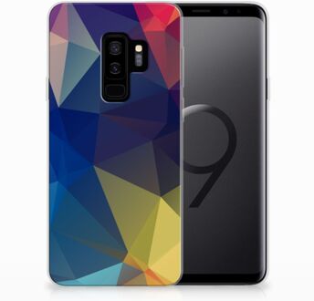 B2Ctelecom Samsung Galaxy S9 Plus Uniek TPU Hoesje Polygon Dark