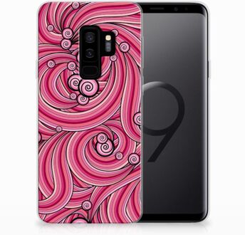 B2Ctelecom Samsung Galaxy S9 Plus Uniek TPU Hoesje Swirl Pink