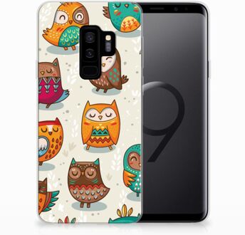 B2Ctelecom Samsung Galaxy S9 Plus Uniek TPU Hoesje Vrolijke Uilen