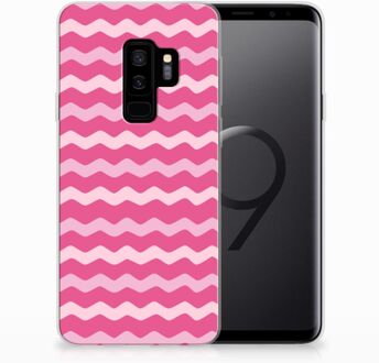 B2Ctelecom Samsung Galaxy S9 Plus Uniek TPU Hoesje Waves Pink