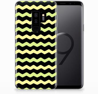 B2Ctelecom Samsung Galaxy S9 Plus Uniek TPU Hoesje Waves Yellow