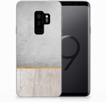 B2Ctelecom Samsung Galaxy S9 Plus Uniek TPU Hoesje Wood Concrete