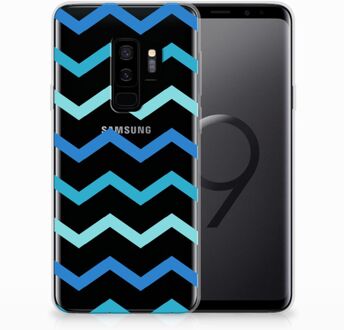 B2Ctelecom Samsung Galaxy S9 Plus Uniek TPU Hoesje Zigzag Blauw