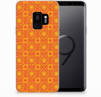 B2Ctelecom Samsung Galaxy S9 TPU-siliconen Hoesje Design Batik Orange