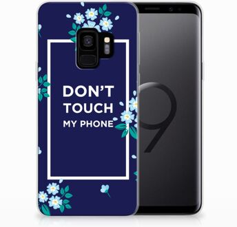 B2Ctelecom Samsung Galaxy S9 TPU Siliconen Hoesje Flowers Blue DTMP