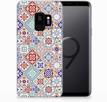 B2Ctelecom Samsung Galaxy S9 TPU Siliconen Hoesje Tiles Color