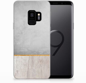 B2Ctelecom Samsung Galaxy S9 TPU Siliconen Hoesje Wood Concrete