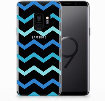 B2Ctelecom Samsung Galaxy S9 TPU Siliconen Hoesje Zigzag Blauw