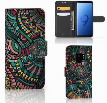 B2Ctelecom Samsung Galaxy S9 Wallet Book Case Hoesje Design Aztec