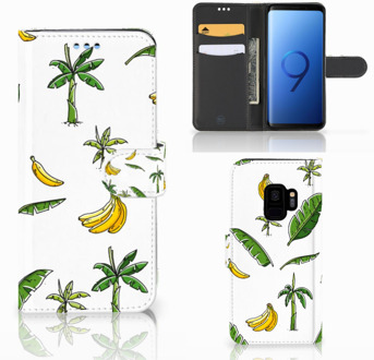 B2Ctelecom Samsung Galaxy S9 Wallet Book Case Hoesje Design Banana Tree