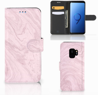 B2Ctelecom Samsung Galaxy S9 Wallet Book Case Hoesje Marble Pink