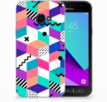 B2Ctelecom Samsung Galaxy Xcover 4 TPU Hoesje Design Blocks Colorful