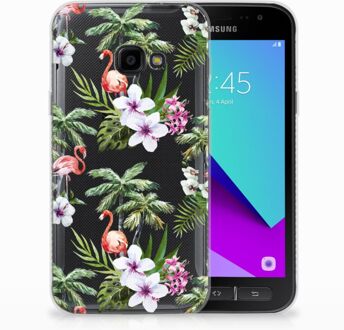 B2Ctelecom Samsung Galaxy Xcover 4 TPU Hoesje Design Flamingo Palms