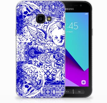 B2Ctelecom Samsung Galaxy Xcover 4 Uniek TPU Hoesje Angel Skull Blue