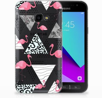 B2Ctelecom Samsung Galaxy Xcover 4 Uniek TPU Hoesje Flamingo Triangle