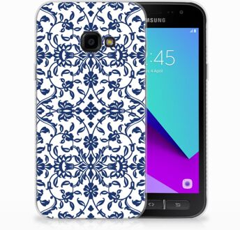 B2Ctelecom Samsung Galaxy Xcover 4 Uniek TPU Hoesje Flower Blue