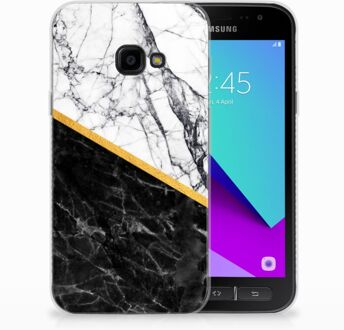 B2Ctelecom Samsung Galaxy Xcover 4 Uniek TPU Hoesje Marble White Black