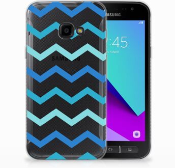 B2Ctelecom Samsung Galaxy Xcover 4 Uniek TPU Hoesje Zigzag Blauw