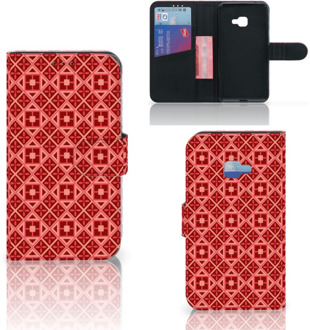 B2Ctelecom Samsung Galaxy Xcover 4 Uniek Wallet Book Case Hoesje Batik Red