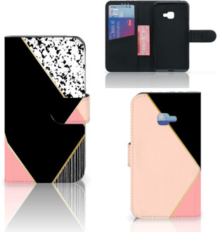 B2Ctelecom Samsung Galaxy Xcover 4 Uniek Wallet Book Case Hoesje Black Pink Shapes