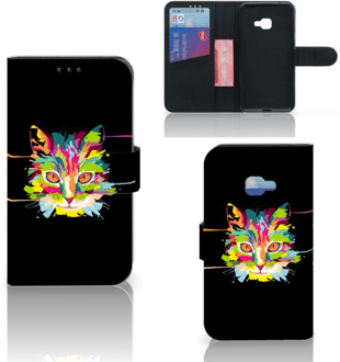 B2Ctelecom Samsung Galaxy Xcover 4 Uniek Wallet Book Case Hoesje Cat Color