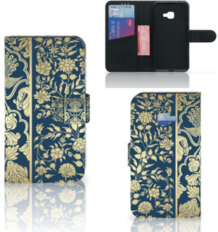 B2Ctelecom Samsung Galaxy Xcover 4 Uniek Wallet Book Case Hoesje Golden Flowers