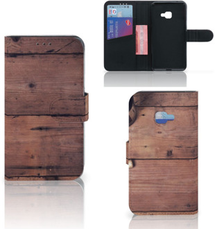 B2Ctelecom Samsung Galaxy Xcover 4 Uniek Wallet Book Case Hoesje Old Wood