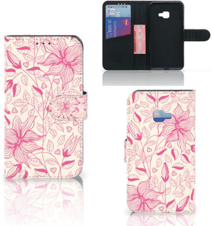 B2Ctelecom Samsung Galaxy Xcover 4 Uniek Wallet Book Case Hoesje Pink Flowers