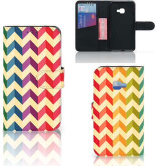 B2Ctelecom Samsung Galaxy Xcover 4 Uniek Wallet Book Case Hoesje Zigzag Color