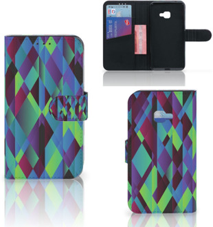 B2Ctelecom Samsung Galaxy Xcover 4 Wallet Book Case Hoesje Design Abstract Green Blue