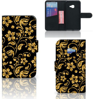 B2Ctelecom Samsung Galaxy Xcover 4 Wallet Book Case Hoesje Design Gouden Bloemen