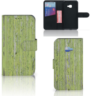 B2Ctelecom Samsung Galaxy Xcover 4 Wallet Book Case Hoesje Design Green Wood