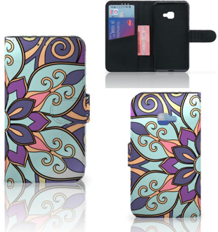 B2Ctelecom Samsung Galaxy Xcover 4 Wallet Book Case Hoesje Design Purple Flower