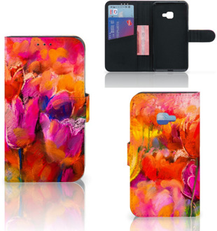 B2Ctelecom Samsung Galaxy Xcover 4 Wallet Book Case Hoesje Design Tulpen