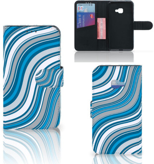 B2Ctelecom Samsung Galaxy Xcover 4 Wallet Book Case Hoesje Design Waves Blue