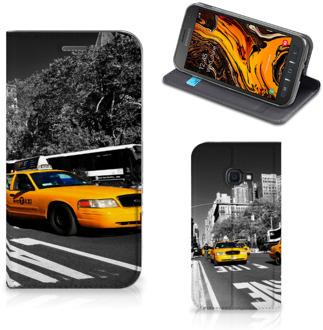 B2Ctelecom Samsung Galaxy Xcover 4s Book Cover New York Taxi