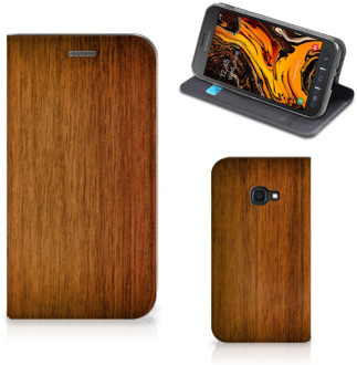 B2Ctelecom Samsung Galaxy Xcover 4s Book Wallet Case Donker Hout