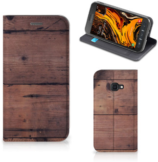 B2Ctelecom Samsung Galaxy Xcover 4s Book Wallet Case Old Wood