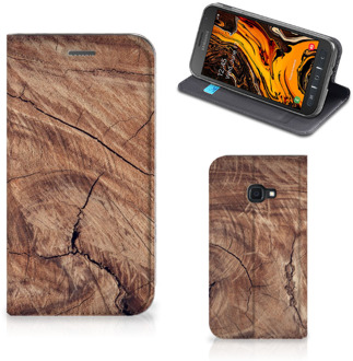 B2Ctelecom Samsung Galaxy Xcover 4s Book Wallet Case Tree Trunk