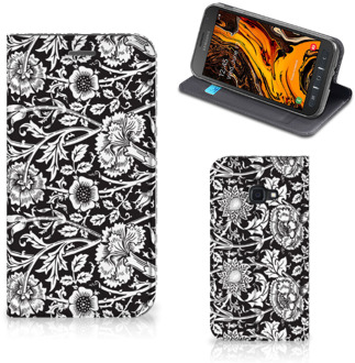 B2Ctelecom Samsung Galaxy Xcover 4s Smart Cover Black Flowers