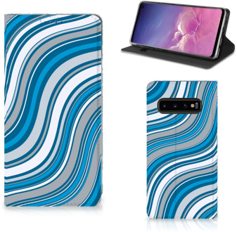 B2Ctelecom Samsung S 10 hoesje Design Waves Blue